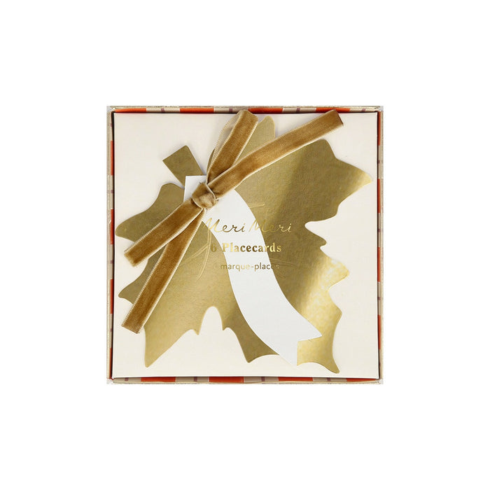 Gold Leaf Bow Place Cards