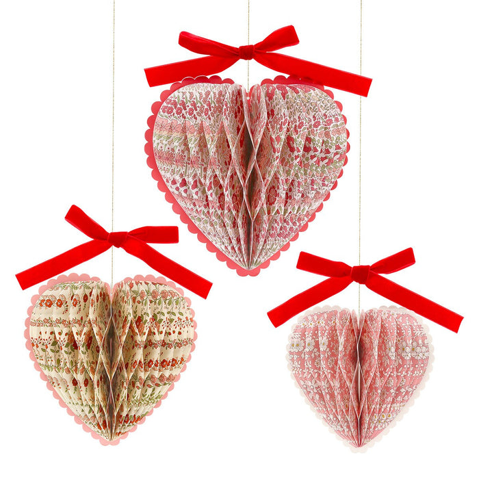 Liberty Paper Honeycomb Heart Decorations