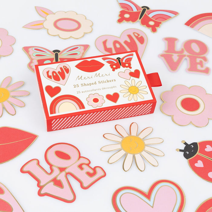 Groovy Love Shaped Stickers