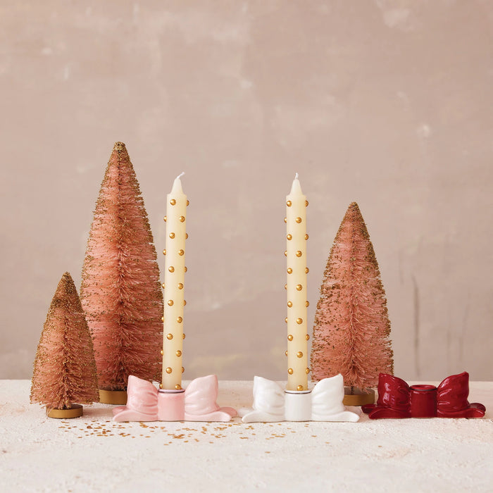 Stoneware Bow Shaped Taper Holder