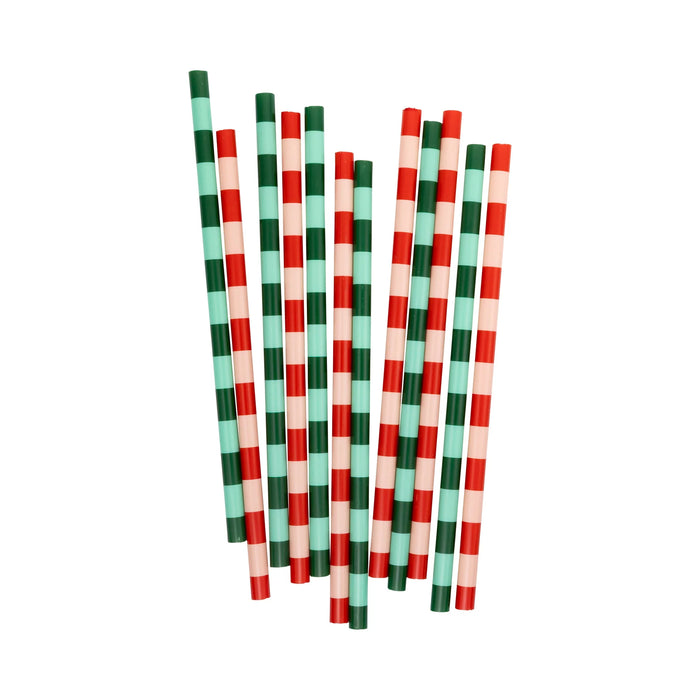 Red and Pink & Green and Mint Straw Set