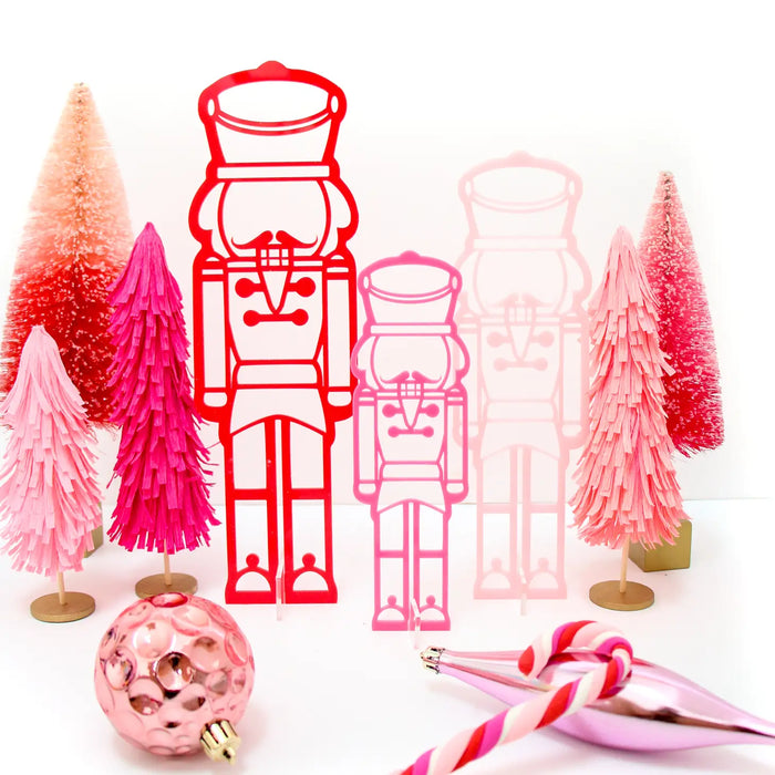 Red and Pink Acrylic Nutcracker Sets For Christmas