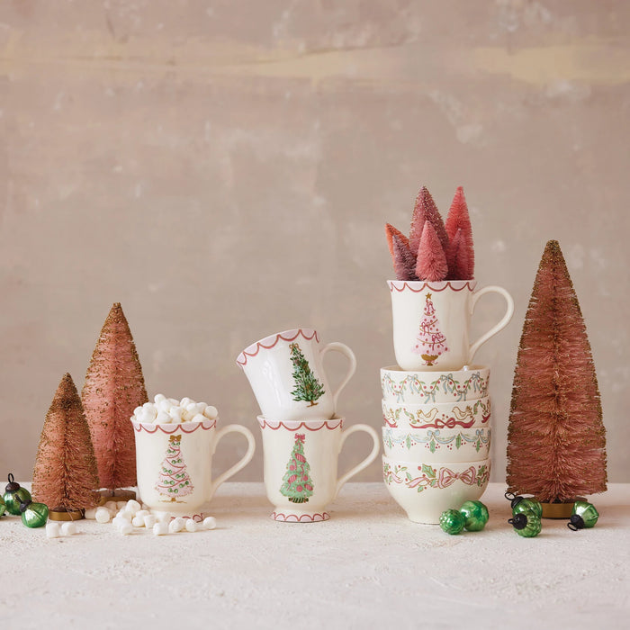 Stoneware Mug with Christmas Tree