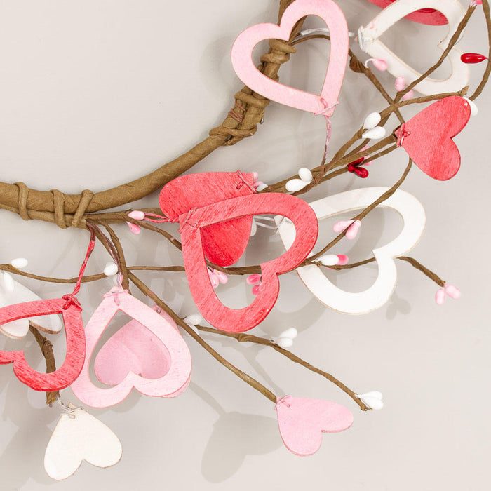 Valentine's Day Wood Heart & Berries Candle Rings