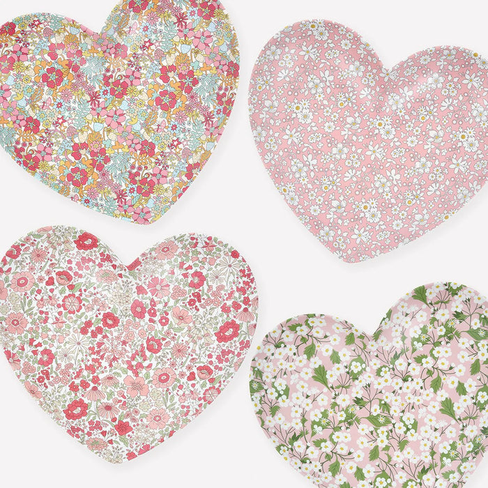 Mixed Heart Melamine Plates