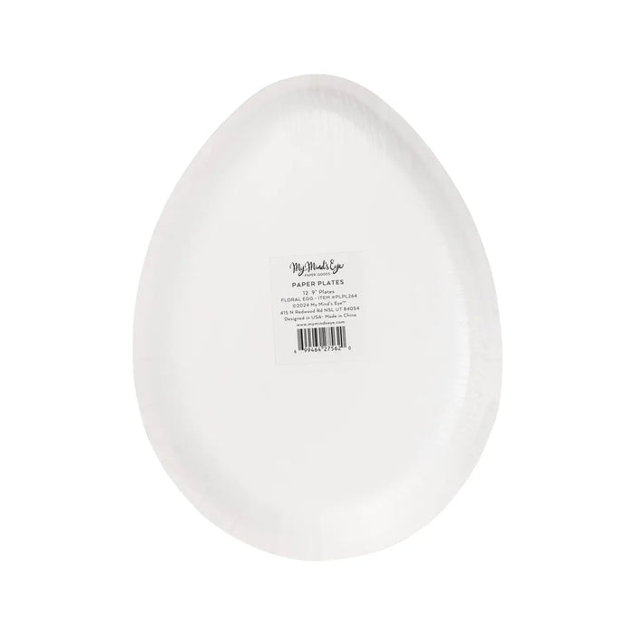 Floral Egg Shaped Paper Plate