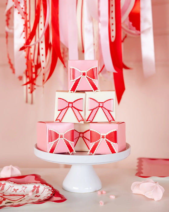 PInk and Red Bow Treat Boxes