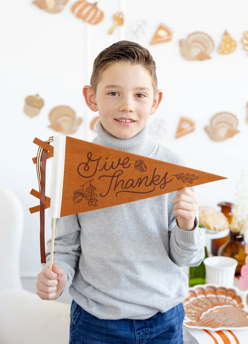 Acorns Give Thanks Felt Pennant