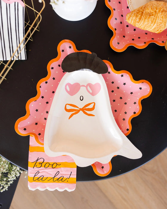 Boo La La Ghost Shaped Paper Plate