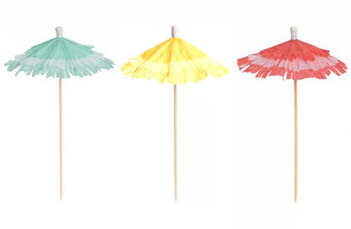 Assorted Fringed Paper & Birch Drink Umbrellas