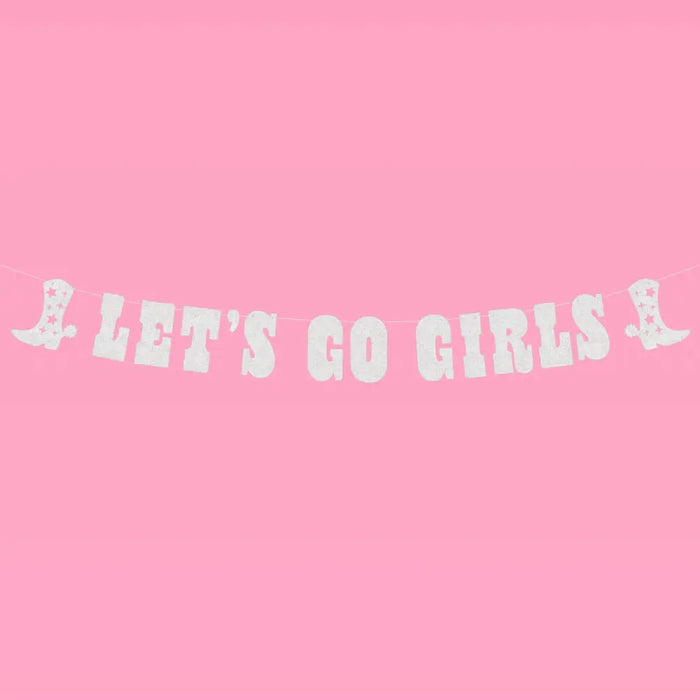 Bachelorette Rodeo Let'S Go Girls Glitter Banner