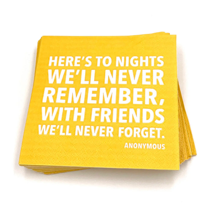 To Nights We'Ll Never Remember Napkins