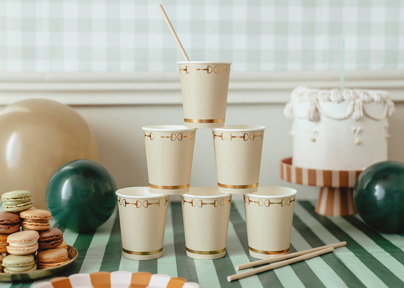 Beige Paper Cups Stirrups