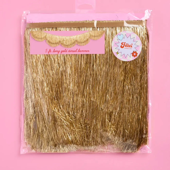 Stay Golden Fringe- Scalloped Banner, Gold