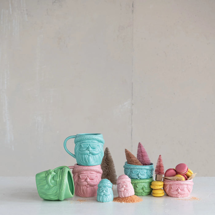 18 oz. Stoneware Santa Head Shaped Mug