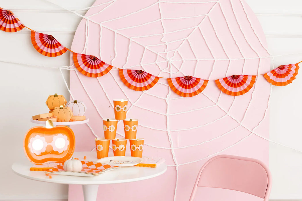 Pink & Orange Fan Bunting Banner