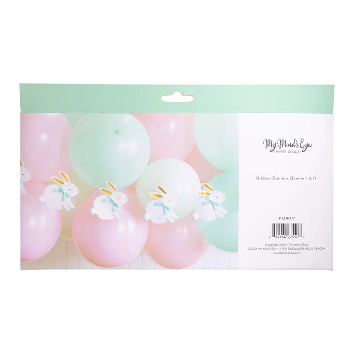 Bunnies with Ribbon Bows Banner