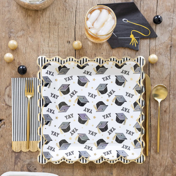 Black & Cream Striped Guest Towels