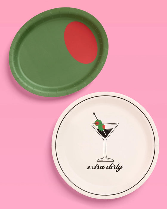 Martini and Olive Plates Set