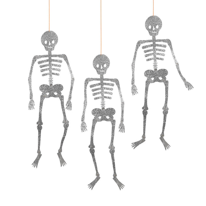 Giant Glitter Jointed Skeleton Decorations