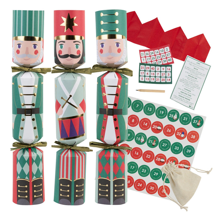 Nutcracker 3 Design Christmas Crackers - 6 Pack