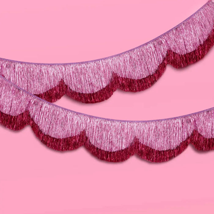 Tickled Pink Fringe Scalloped Banner