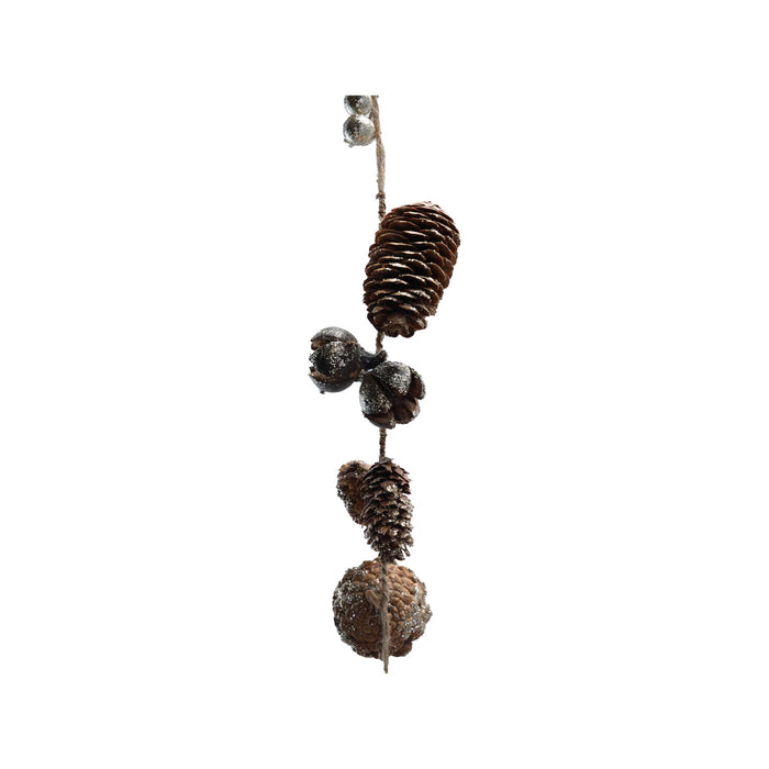 Pinecone Garland with Seed Pods & Glitter