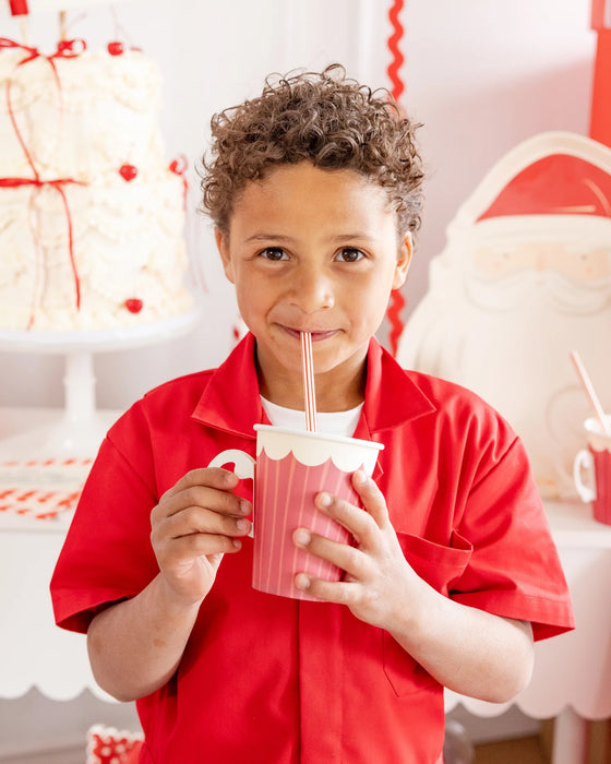 Striped cup with handle