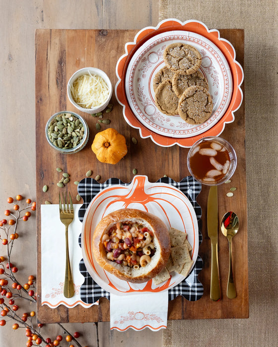 Falloween Pumpkin Shaped Paper Plate