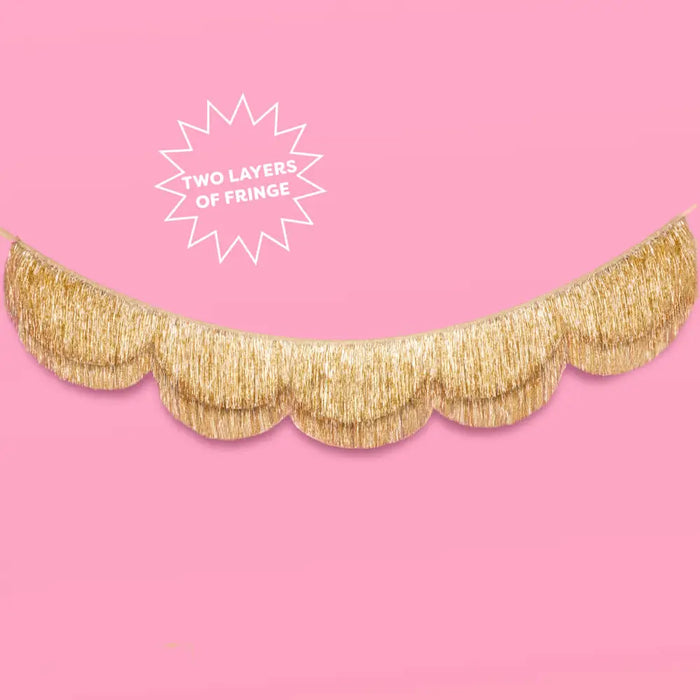 Stay Golden Fringe- Scalloped Banner, Gold