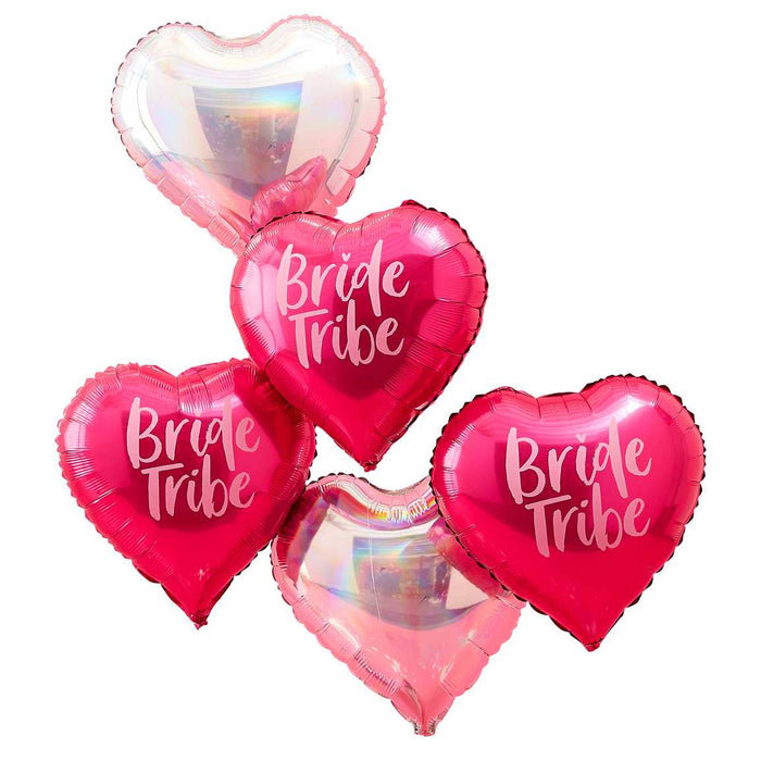 Pink & Iridescent Bride Tribe Bachelorette Party Balloons