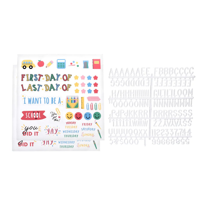First or Last Day of School Letterboard Set with Stickers