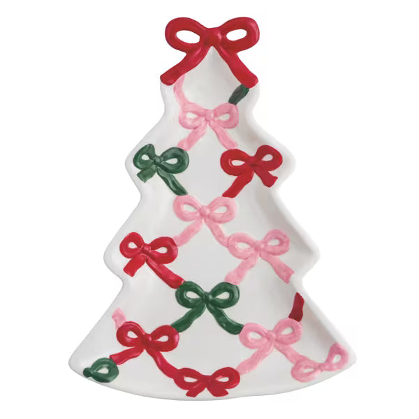 Bow Christmas Tree Platter (Price)
