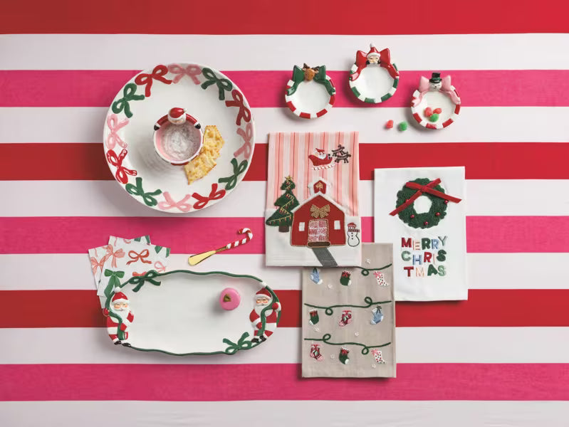Bow Santa Chip & Dip Set