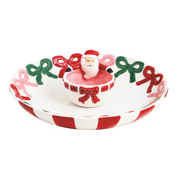 Bow Santa Chip & Dip Set