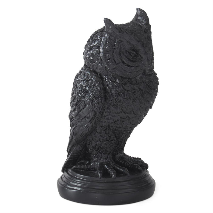 Black Resin Owl Taper Candleholder