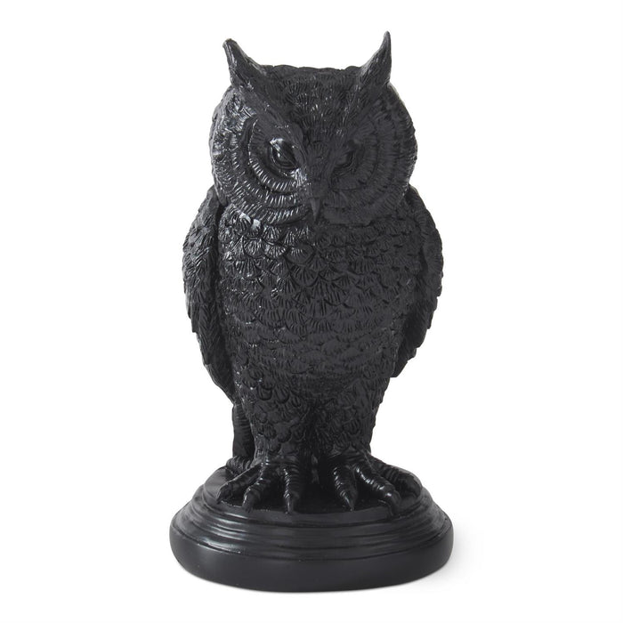 Black Resin Owl Taper Candleholder
