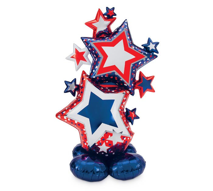 Patriotic Star Balloon Cluster – 59"