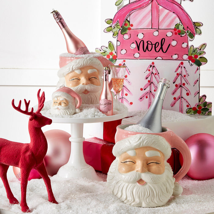 Small Pink Santa Container