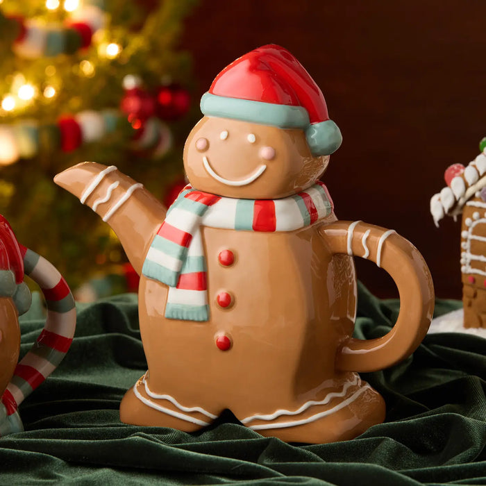 Christmas Whimsy Gingerbread Teapot