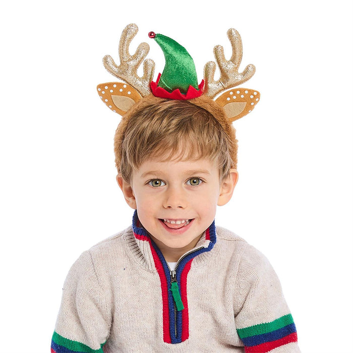 Reindeer Sparkle Hand-Crafted Faux Fur Headband