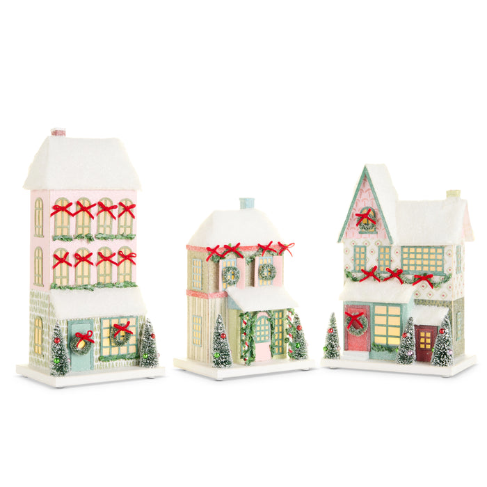 Snowflake Lane Tall Lighted Paper House