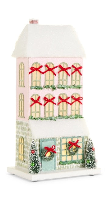 Snowflake Lane Tall Lighted Paper House