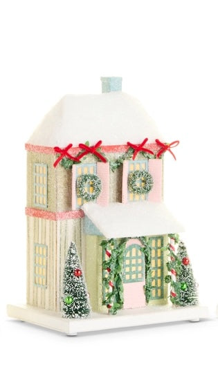 Snowflake Lane Gabled Lighted Paper House