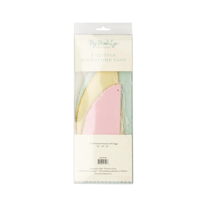 Vintage Glitter Easter Honeycomb Eggs