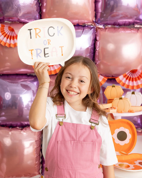 Trick or Treat Word Bubble Shaped Paper Plate