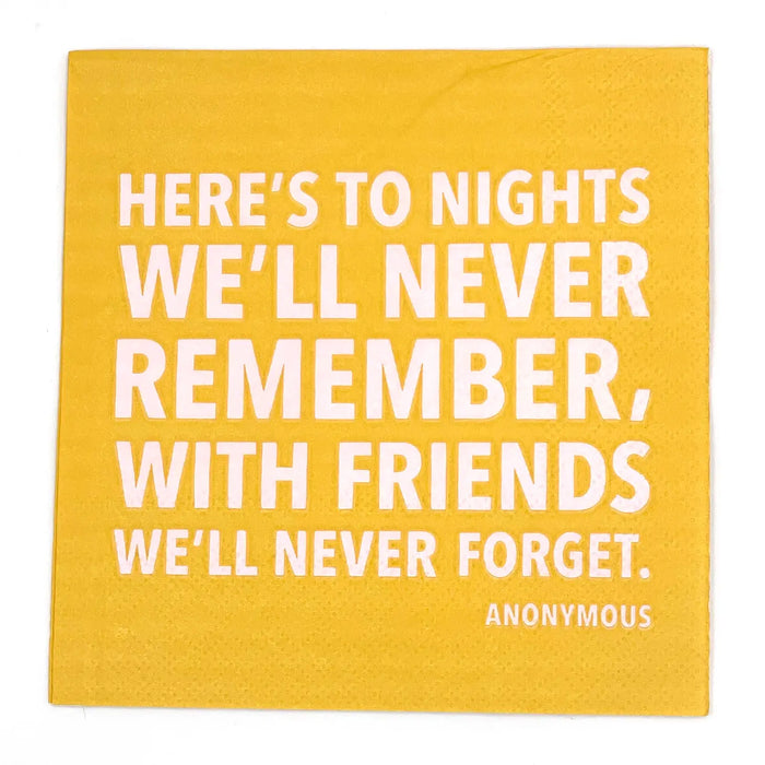 To Nights We'Ll Never Remember Napkins