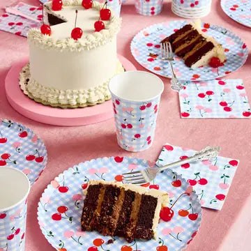 Cherry Gingham Paper Cups