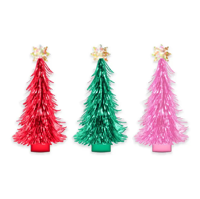 Colorful Tinsel Christmas Tree Confetti Crackers- 6 Count