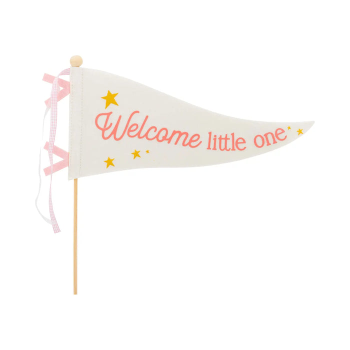 Welcome Little One Pink Pennant